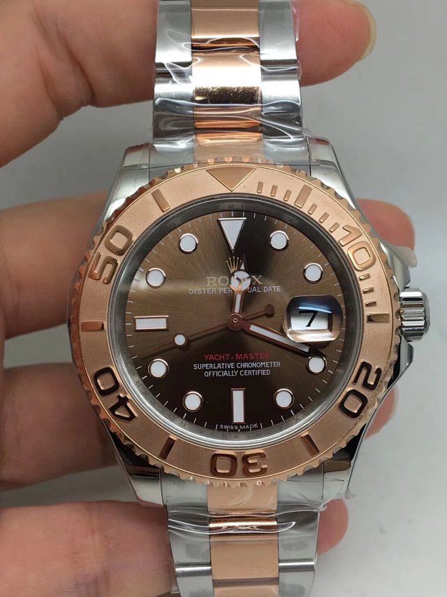 Replica Rolex YachtMaster Two Tone Rose Gold 40mm