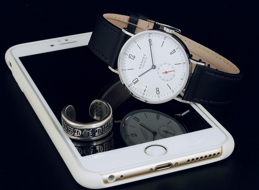 NOMOS Tangente White Dial Black Leather Strap