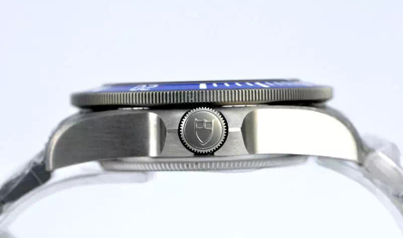 Titanium Case Profile with Tudor Shield Logo on Crown