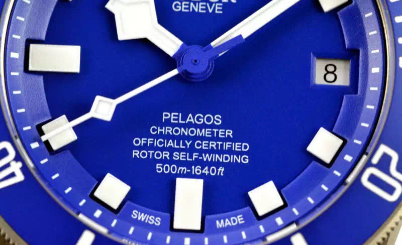 White Printing on Blue Dial