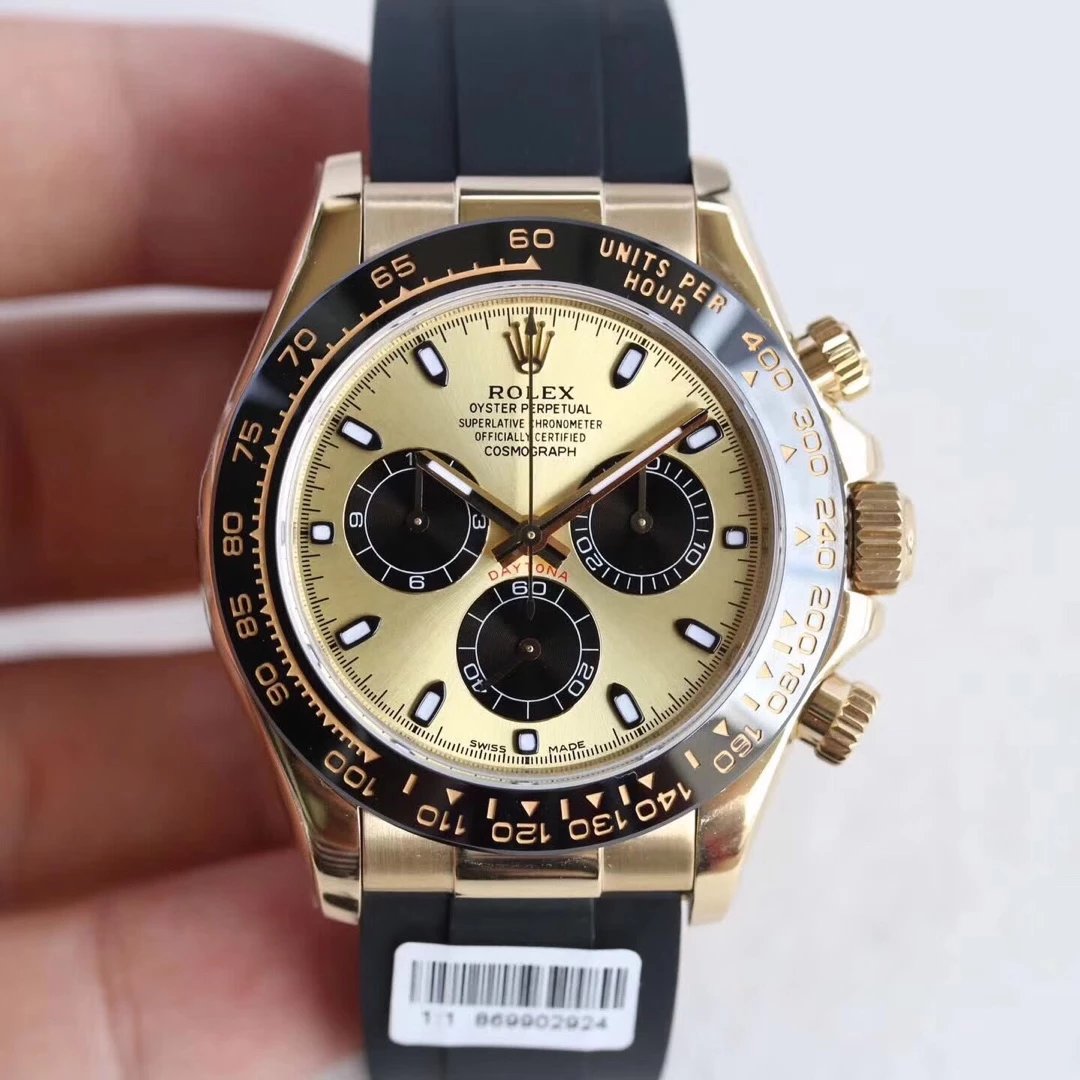 Rolex Daytona Yellow Gold Rubber Replica