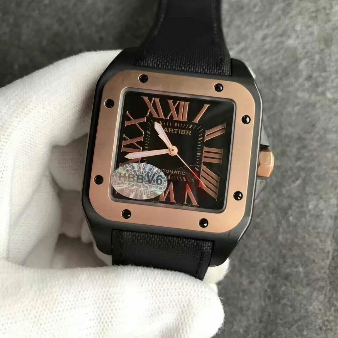 Cartier Santos 100 DLC Black Replica