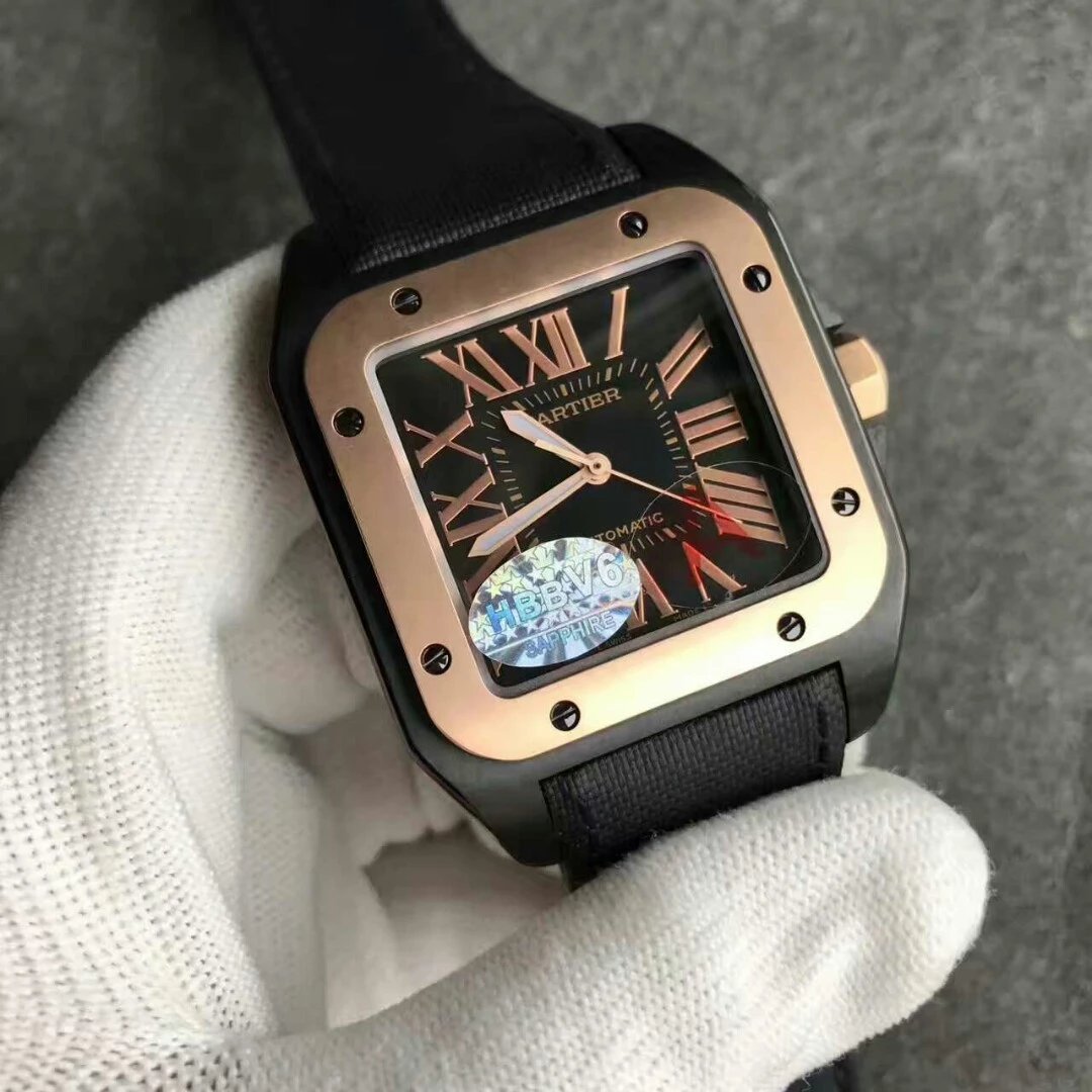 Cartier Santos 100 Rose Gold Bezel