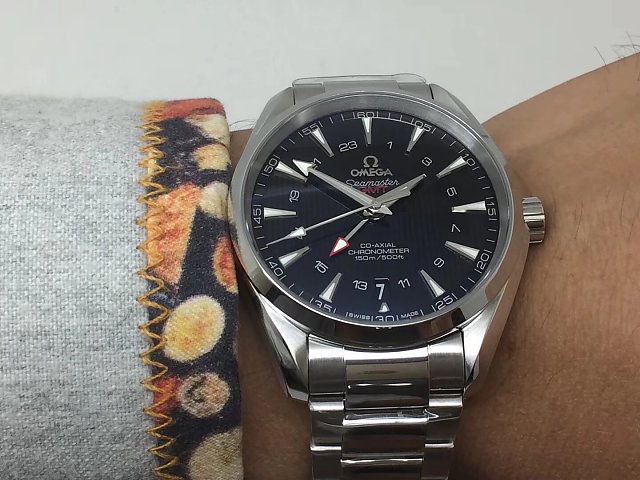 Omega Aqua Terra GMT Wrist Shot 1