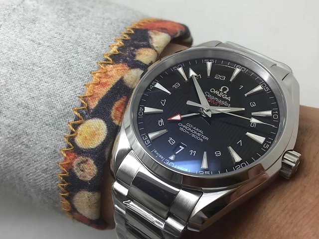 Omega Aqua Terra GMT Wrist Shot 2