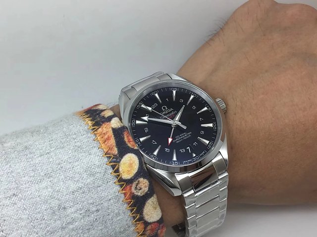 Omega Aqua Terra GMT Wrist Shot