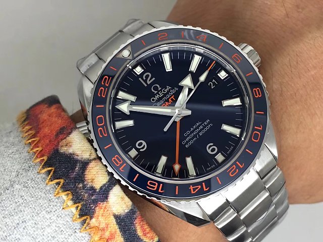 Omega GMT Blue Wrist Shot