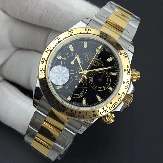 Replica Rolex Daytona Two Tone Black Dial 2