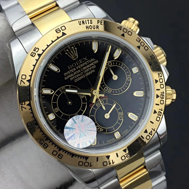 Replica Rolex Daytona Two Tone Black Dial 3