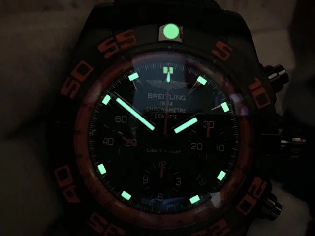 Breitling Chronomat B01 Raven Dial Lume