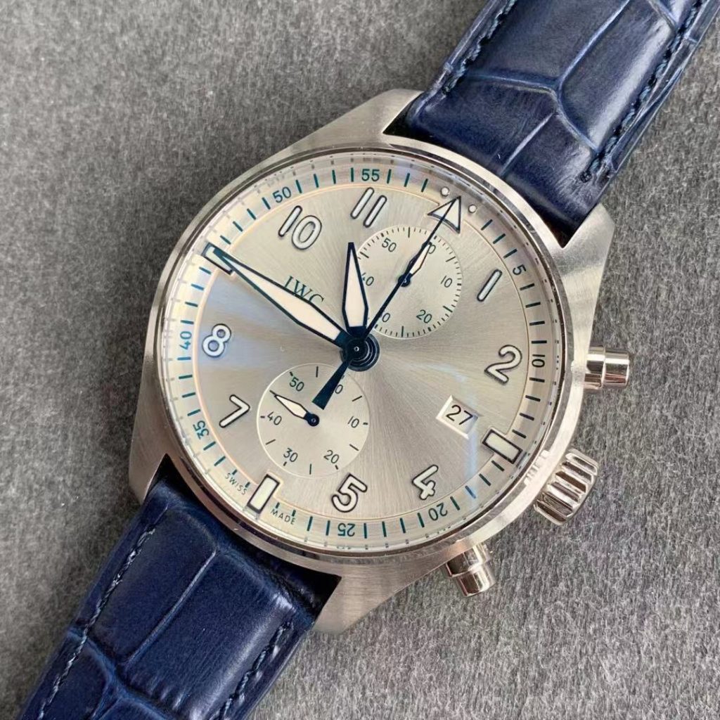 ZF IWC Portuguese Chrono Blue Leather