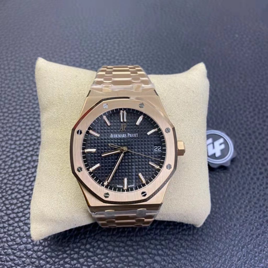 Replica Audemars Piguet Royal Oak Rose Gold 15500 Black Dial