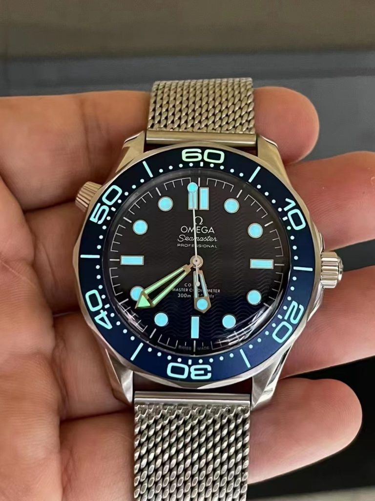 Omega Seamaster Diver 300 Blue Dial Lume